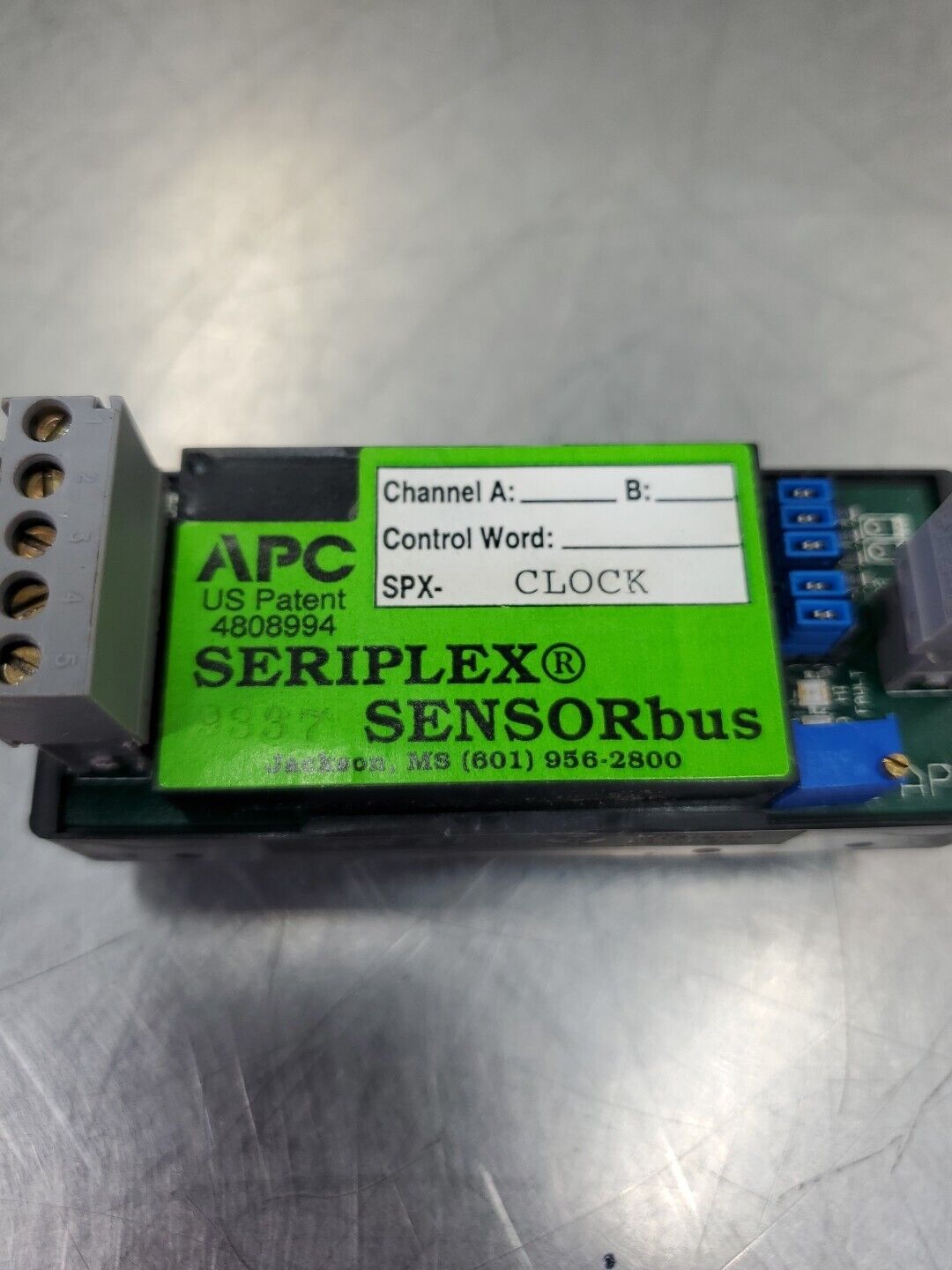 APC SPX-CLOCK SERIPLEX SENSORbus I/O Module Control Bus. 4E-35