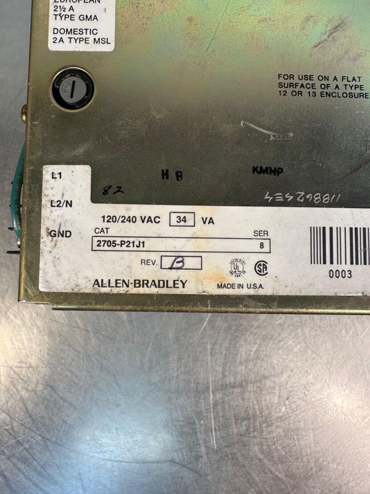 Allen Bradley 2705-P21J1 Redipanel  Push Button Keypad Module Ser B (2F-4)