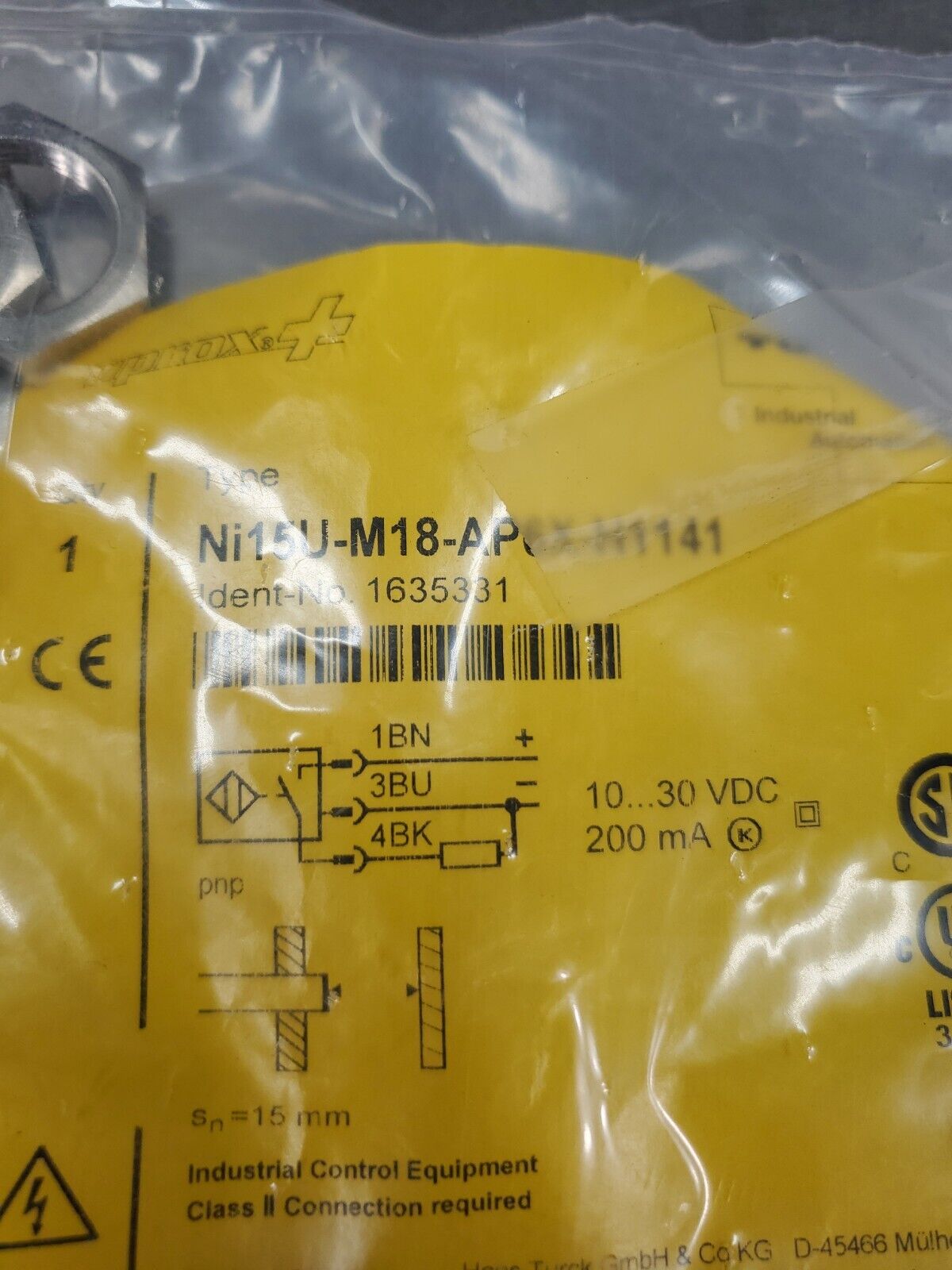 Turck Ni15U-M18-AP6X-H1141 (Ident-No. 1635331) Proximity Sensor. 5E-36/8