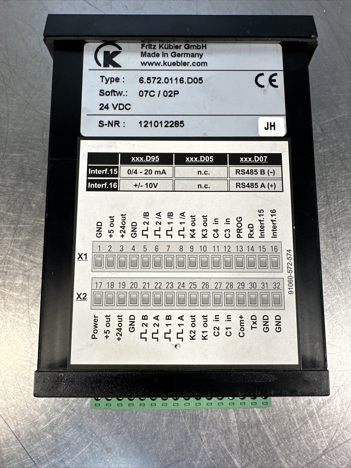 Kuebler 6.572.0116.D05 Frequency Display Speedometer (BIN-2.3.3)