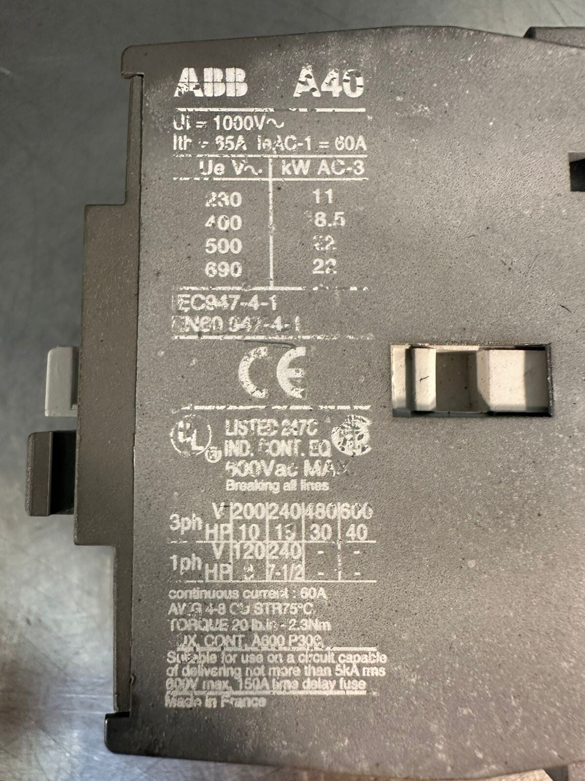 Abb A40-30-10 Magnetic Contactor Ui 1000V~ A40 Series (2.1.3)