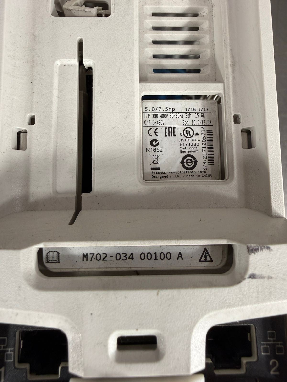 Control techniques Unidrive M702-034-00100-A AC Drive 5.0/7.5 Hp (3.6.2)