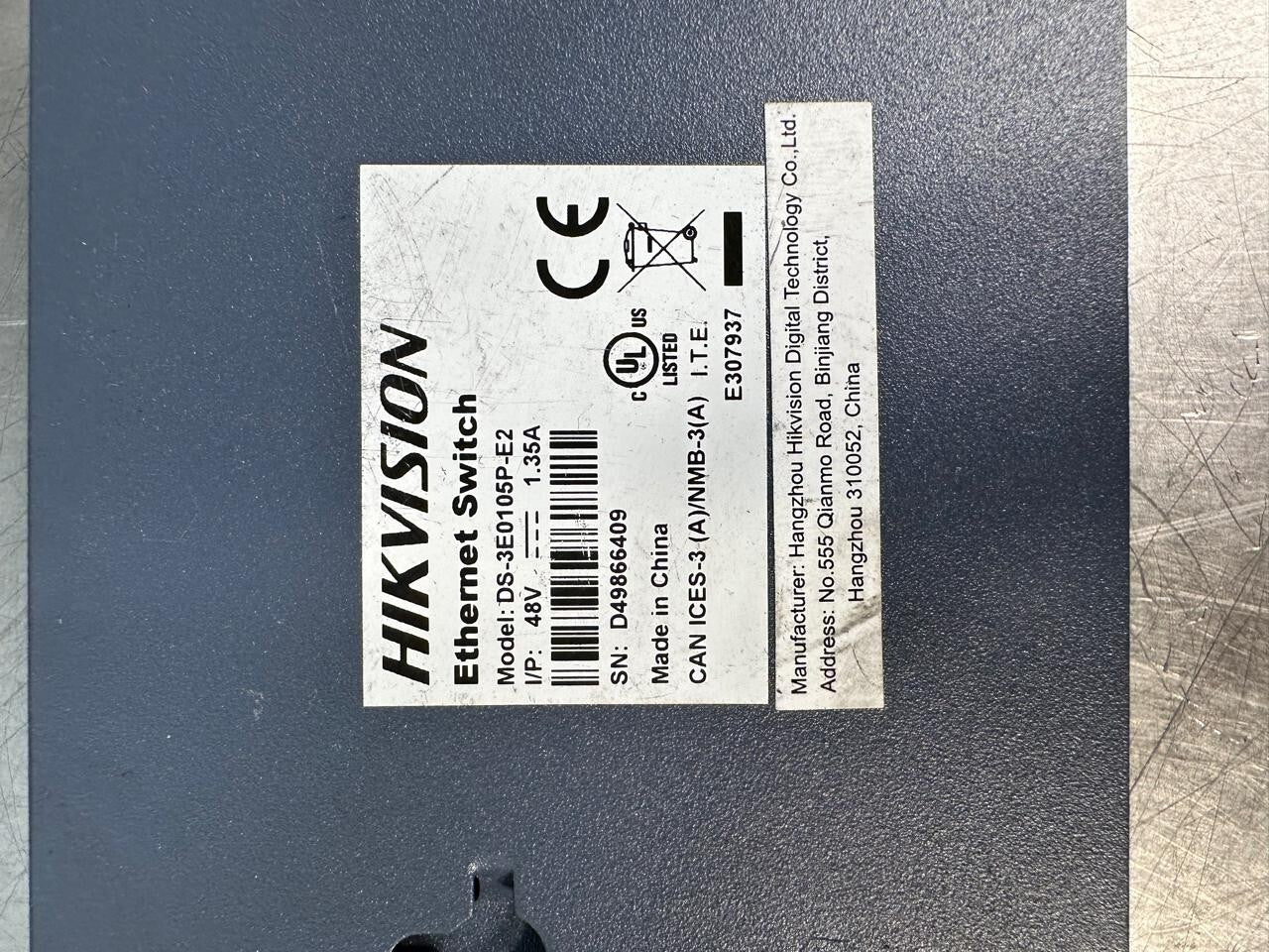 Hikvision DS-3E0105P-E2 4-Port Fast Ethernet 48V 1.35A (6.3.4)