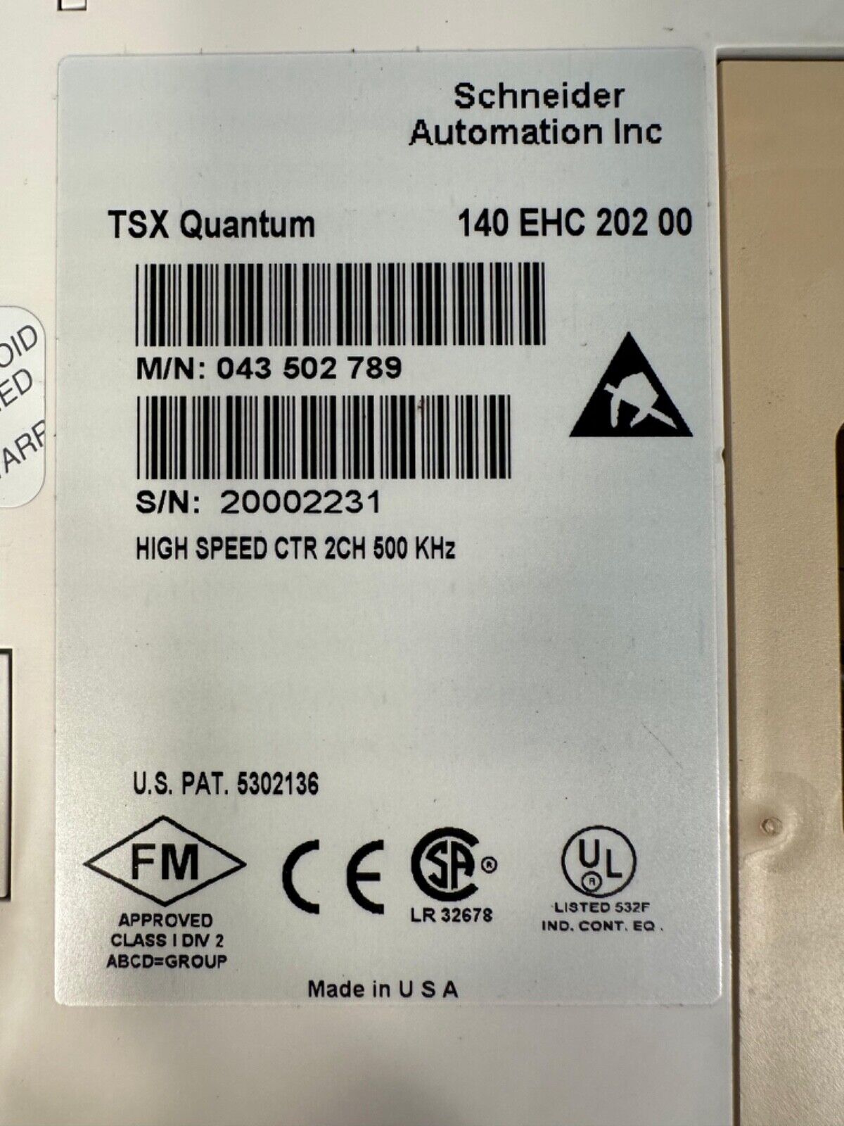 Schneider 140EHC20200 / 140-EHC-202-00 High Speed Ctr 2ch 500 kHz (3C-33)