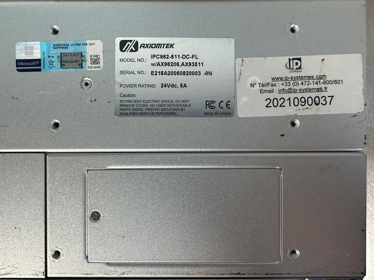 Axiomtek IPC962-511-DC-FL Fanless Computer 24Vdc 5A (9.43)