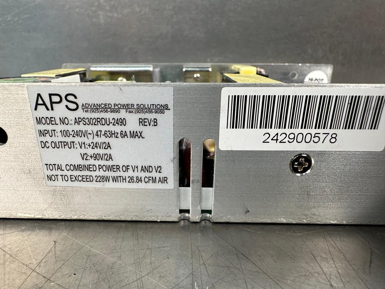 Aps APS302RDU-2490 REV:B 100-240V (~) 47-63HZ 6A MAX APS302RDU (6.3.4)