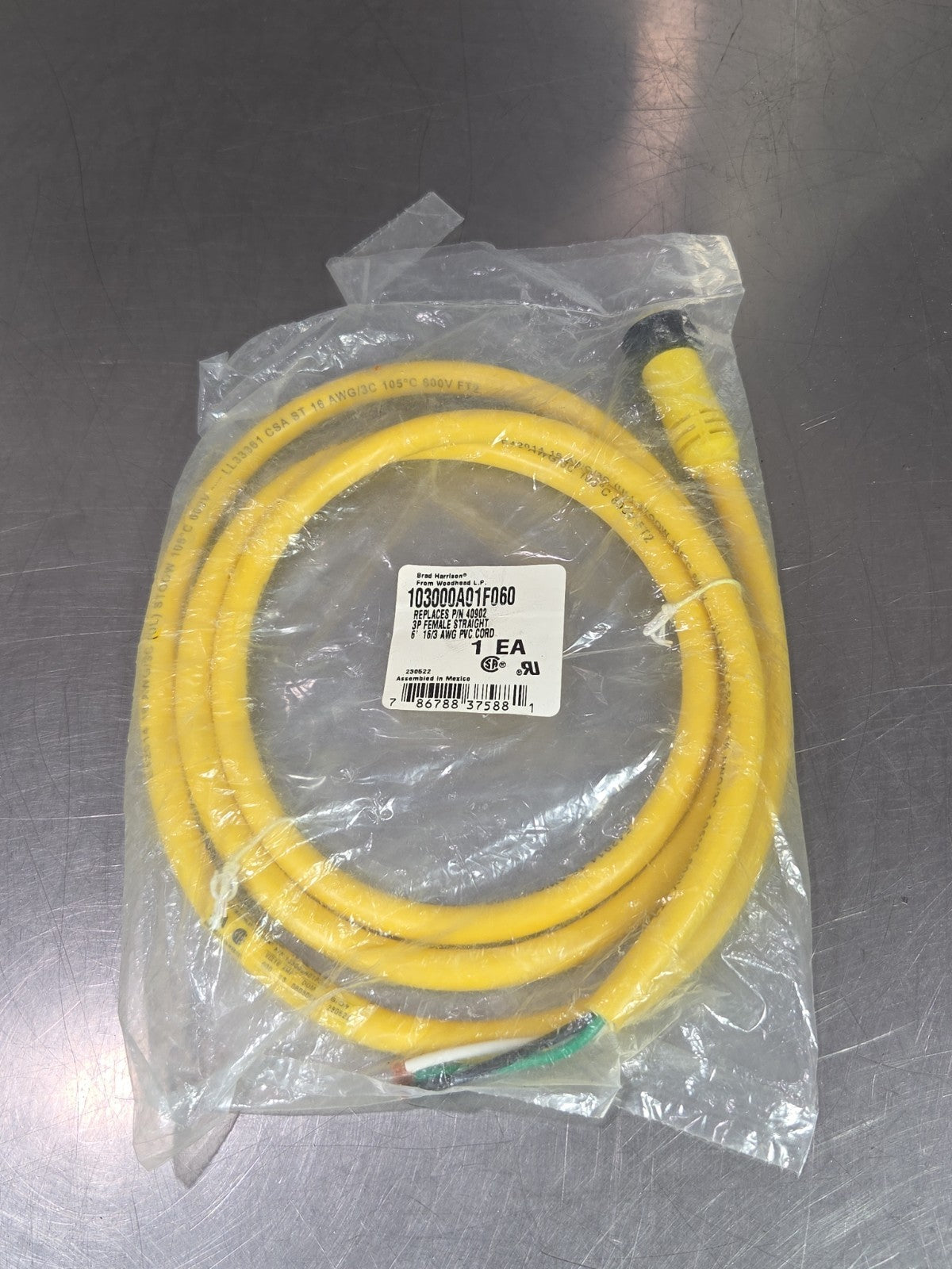 Bradconnectivity 103000A01F060 Cordset 3P Femael Straight loc5D26