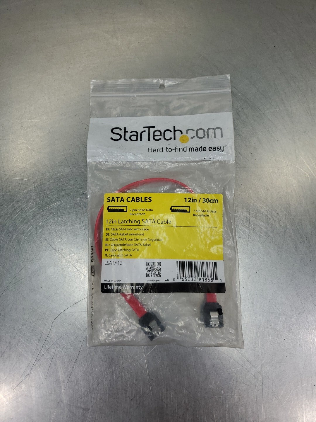 StarTech LSATA12 - 12in Latching SATA Cable 5D-6