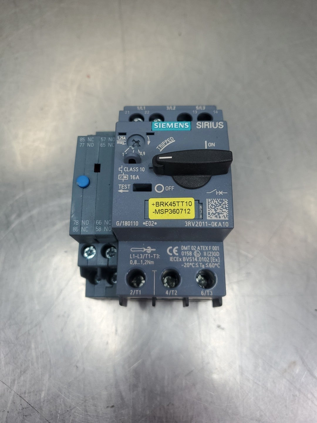 Siemens Sirius 3RV2011-0KA10 Circuit Breaker w/3RV2921-1M Module. 4C-50