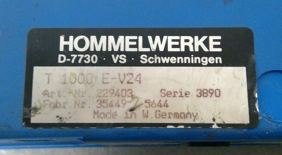 Thyssen - HommelWerke Hommel Tester T1000 E-V24 - 229403 4G
