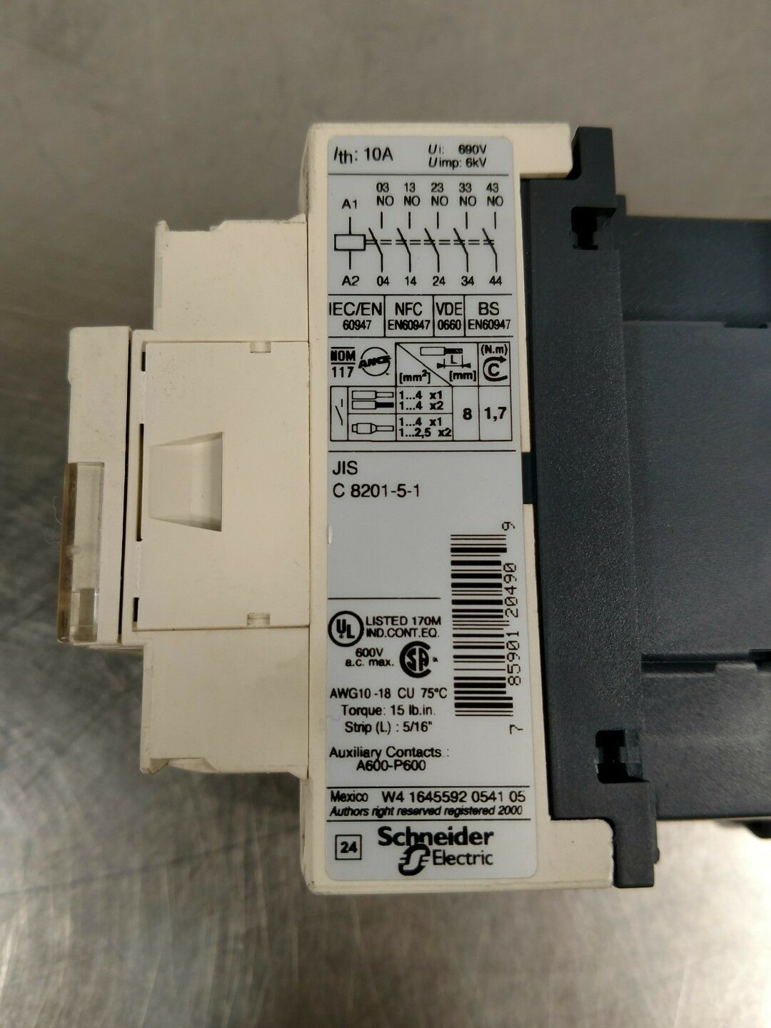 Telemecanique CAD50 Relay 10A w/Cover Door 4E-7