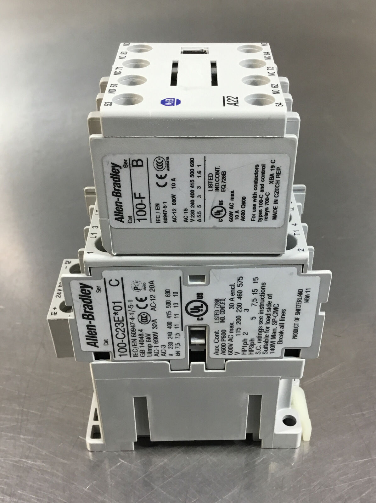 Allen Bradley 100-C23E*01 /C + 100-F /B Contactor 24VDC Coil 4C