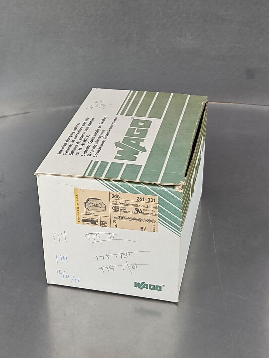 Wago 261-331 conductor Ground Terminal Block - Pk with 50. Loc3C-19