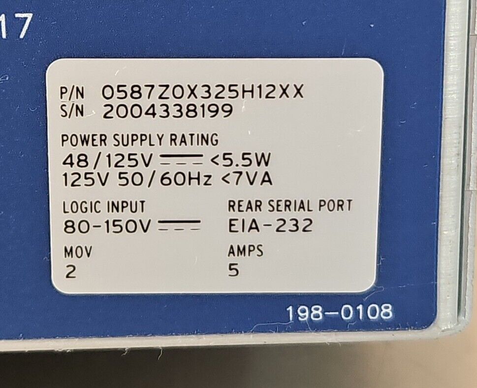 Schweitzer SEL-587Z High-Impedance Differential Relay. Loc4C