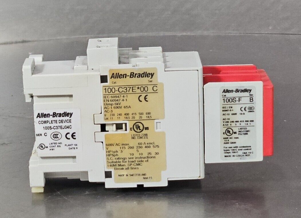 Allen-Bradley 100S-C37EJ04C (Complete Device) Safety Contactor. 4E-19