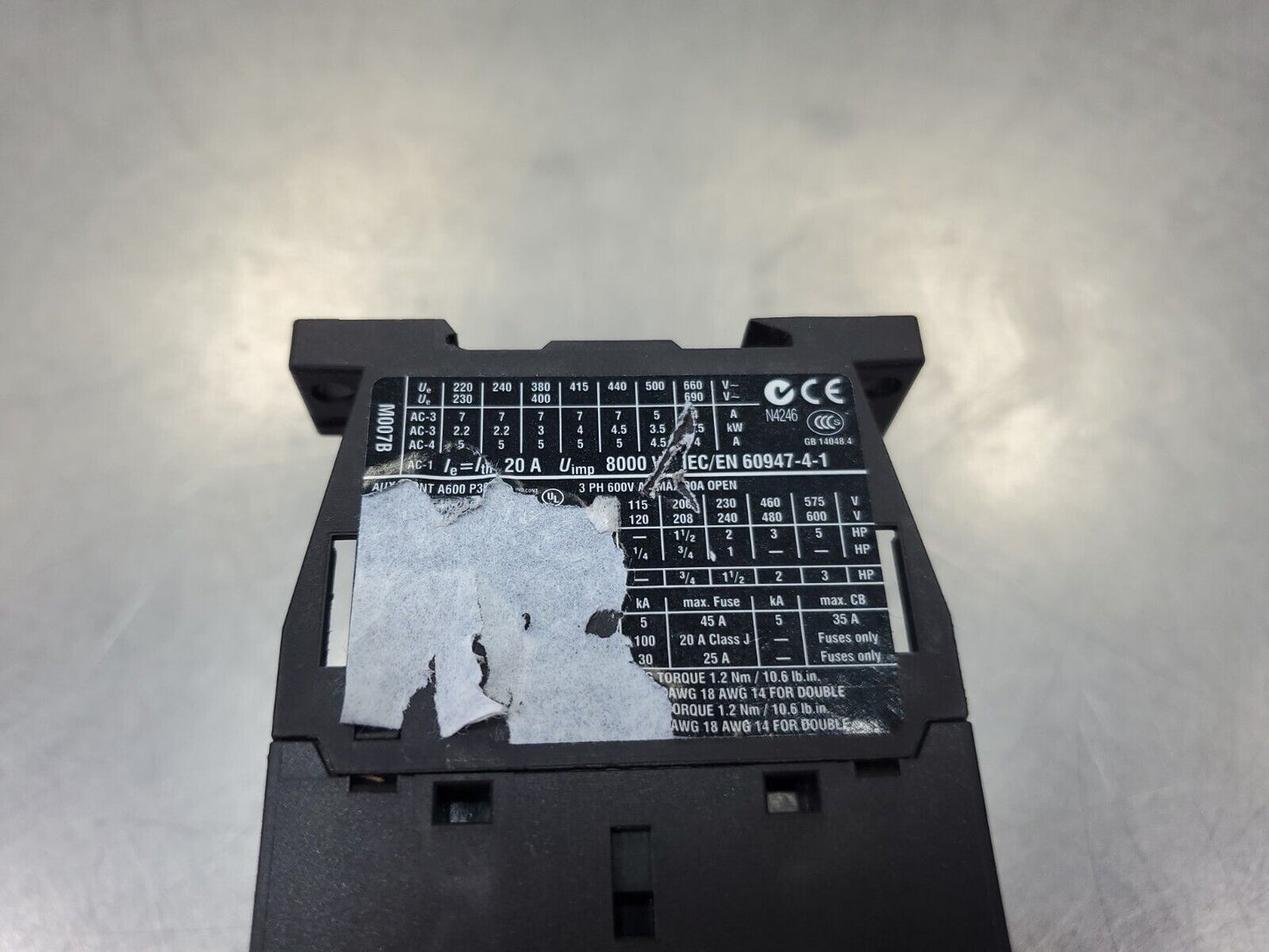 Eaton DIL M7-10 XTCE007B10 M007B Contactor w/DIL M32-XHI11 Module. 4E-6