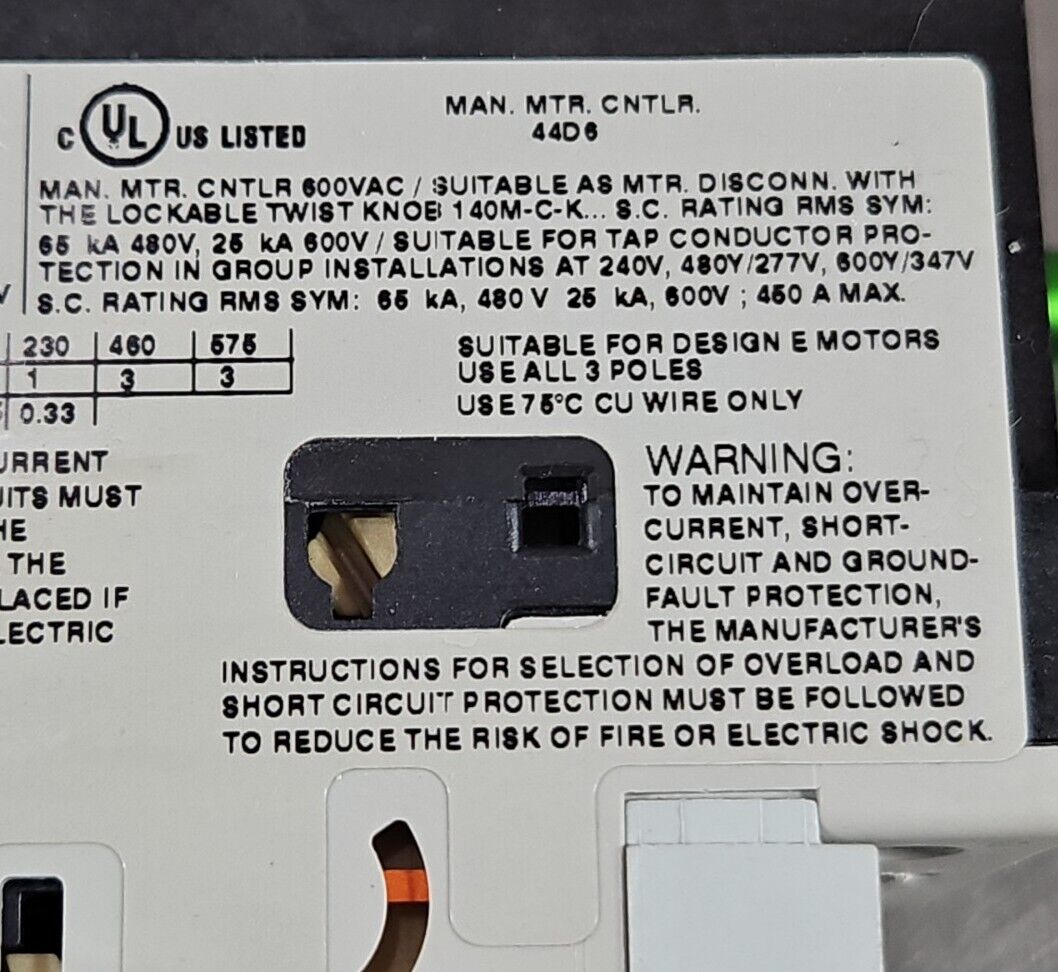 Allen Bradley 140M-C2E-B40 Ser C Circuit Breaker. 4C-23