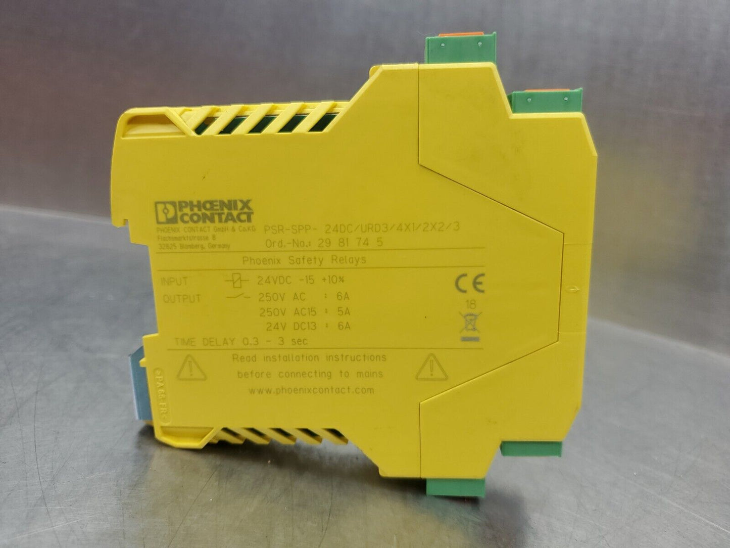 PHOENIX CONTACT PSR-SPP-24DC/URD3/4X1/2X2/3 SAFETY RELAY (2981745) 3B-9