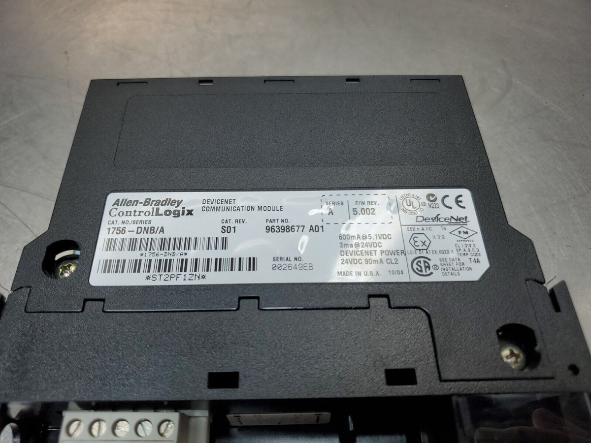 Allen Bradley 1756-DNB/A S01 ControlLogix DeviceNet Com. Module FW 5.002. 3C-18