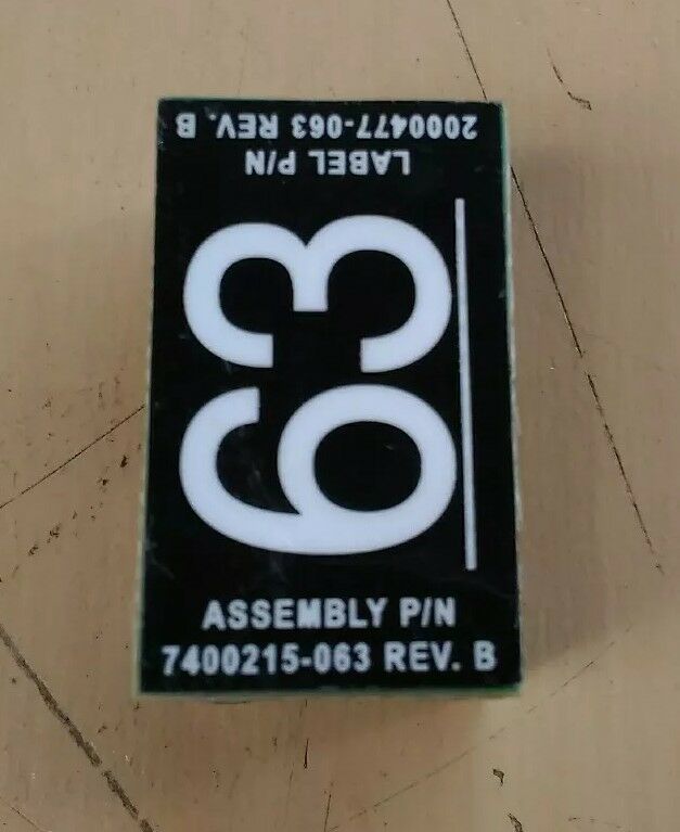 TRICONEX 7400215 BASEPLATE J19 NUMERAL CAP ( VARIOUS NUMBERS ) Loc. DHG