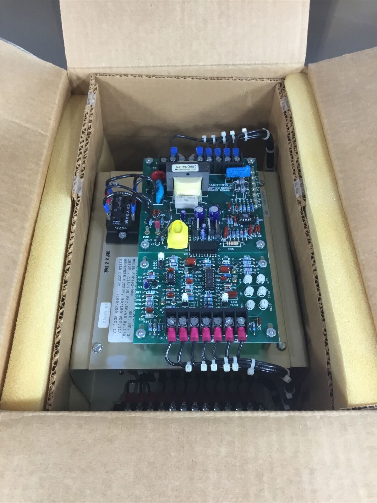 CAROTRON DC DRIVE ADP100 SERIES ADP102-BC1 1HP 115VAC 50/60Hz 15A 1C