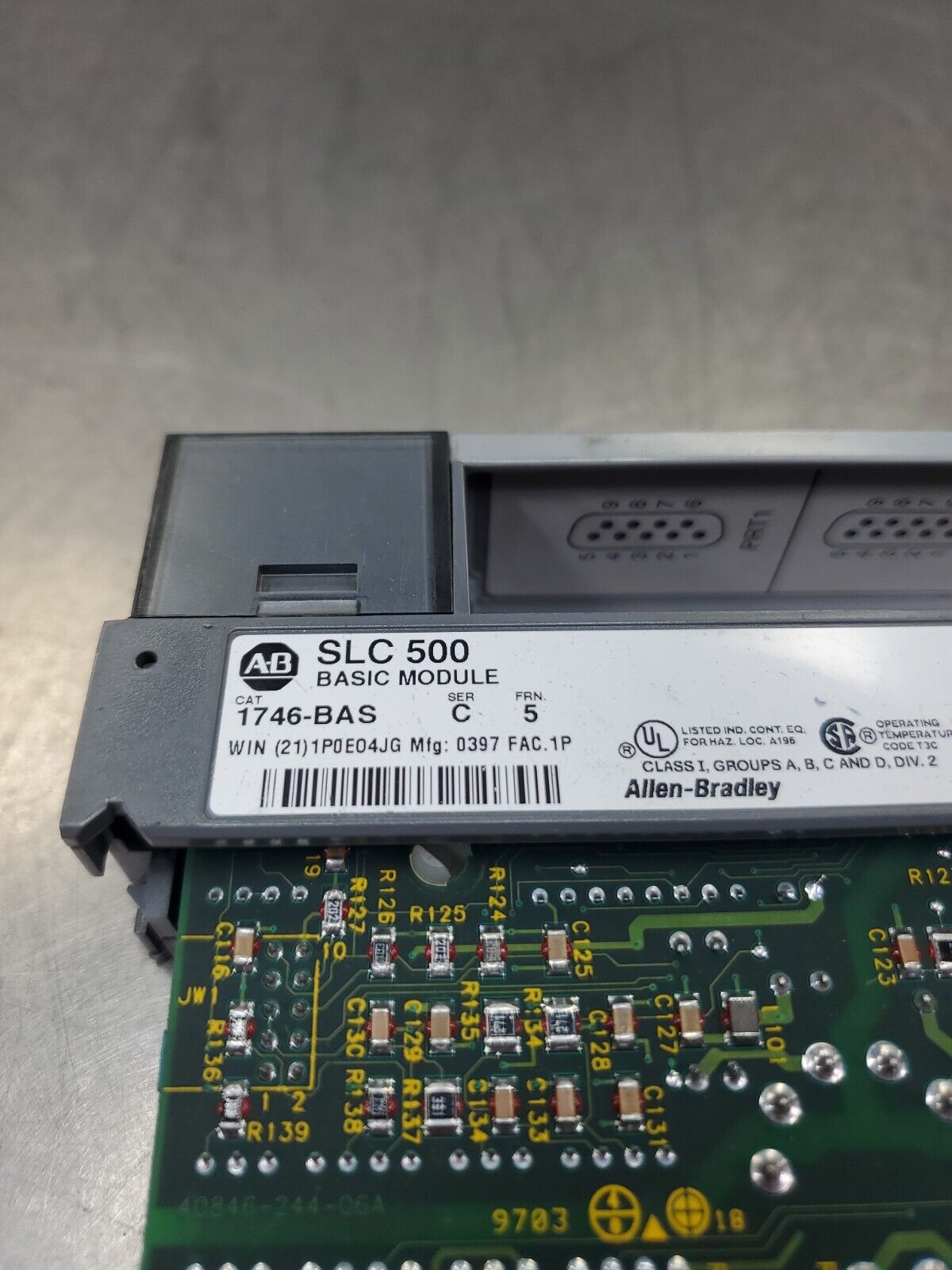 Allen Bradley 1746-BAS Ser. C FRN 5 SLC 500 Basic Module. 3D-12