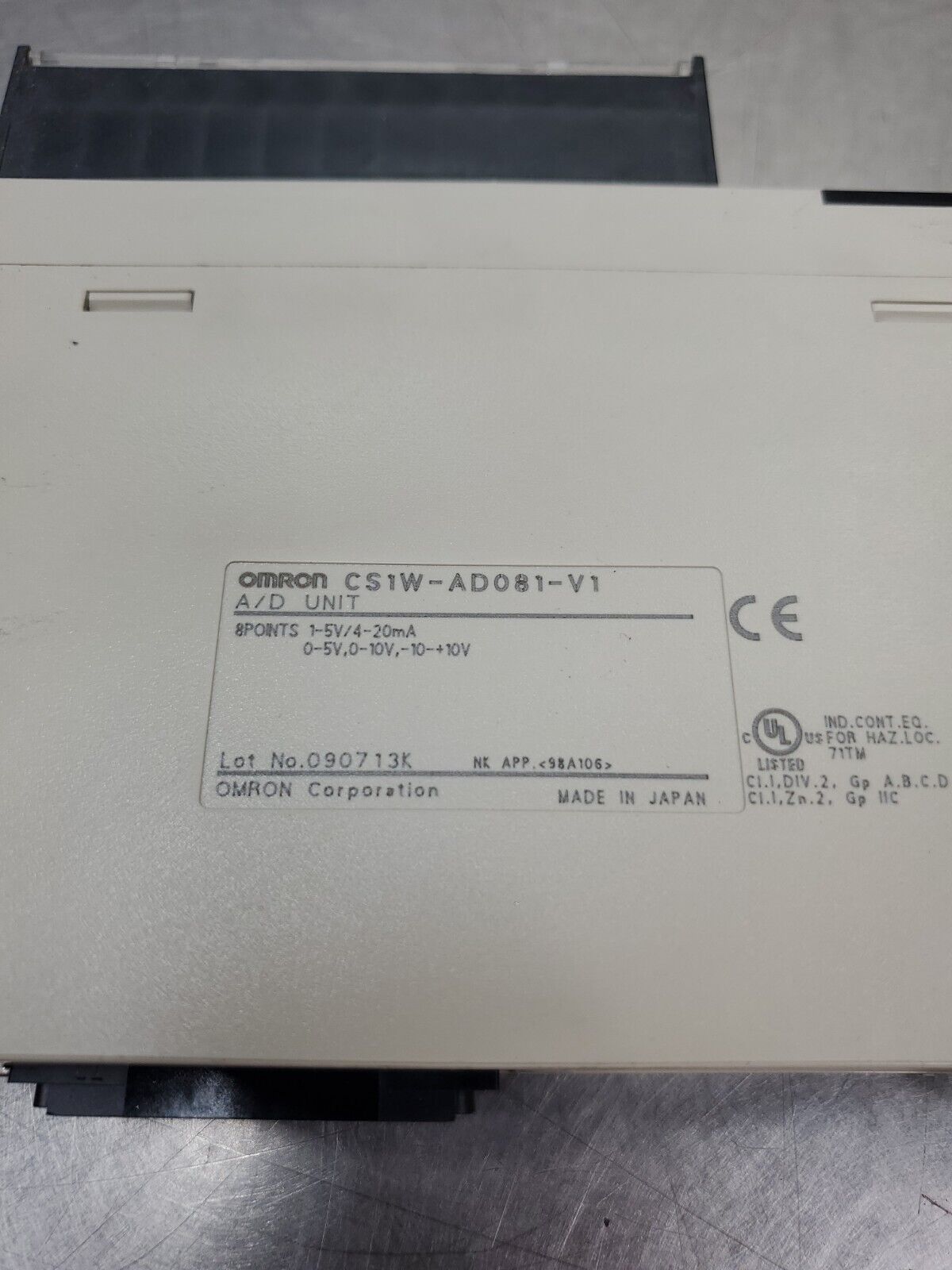 OMRON CS1W-AD081-V1 A/D UNIT. 3C-19