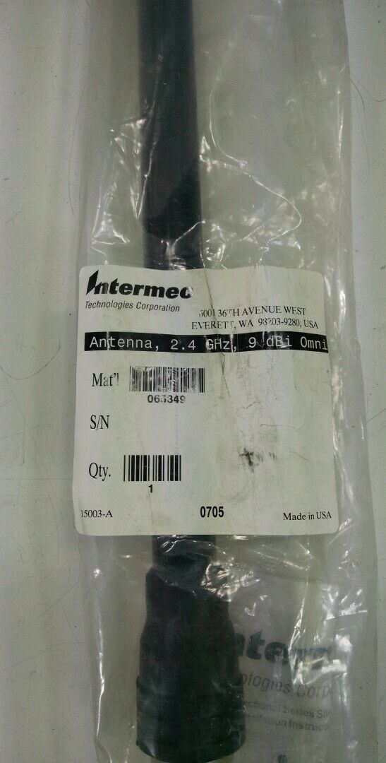 Intermec Tech 2.4 GHZ 9 DBI Omni Antenna 065349 BIN#3