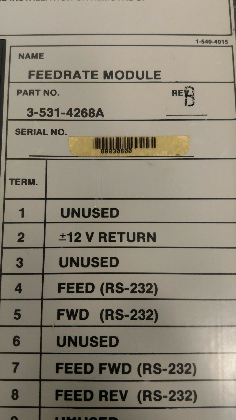 CINCINNATI MILACRON 3-531-4268A Rev B Module BIN#2