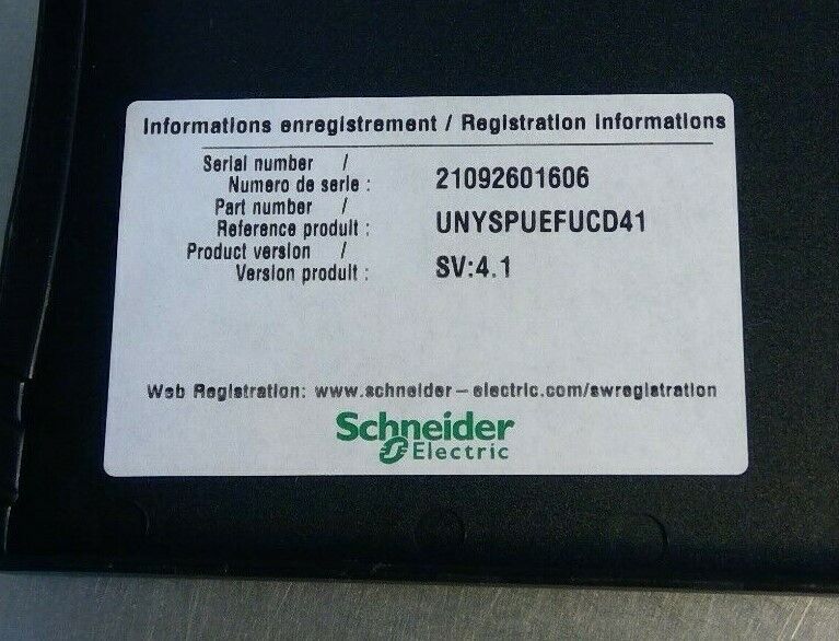 Schneider Electric UNYSPUEFUCD41 Unity Pro XL Single LIC - SN: 21092601606 3C