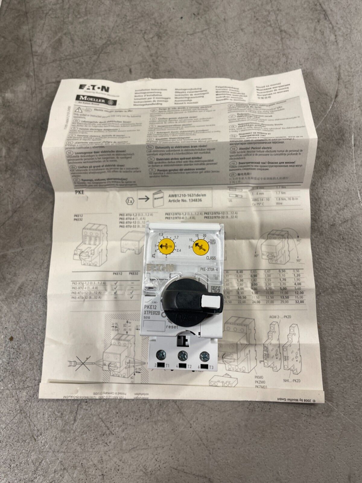 Eaton Moeller PKE-XTUA-4 White Cutler Hammer Trip Block Circuit Breaker LOC-2D