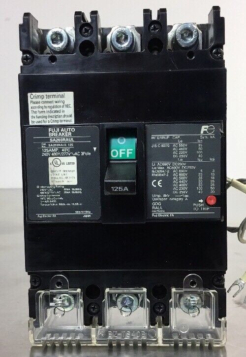 FUJI ELECTRIC SA203RAUL-125 AUTO BREAKER, 3 POLE, 125A 4E-4