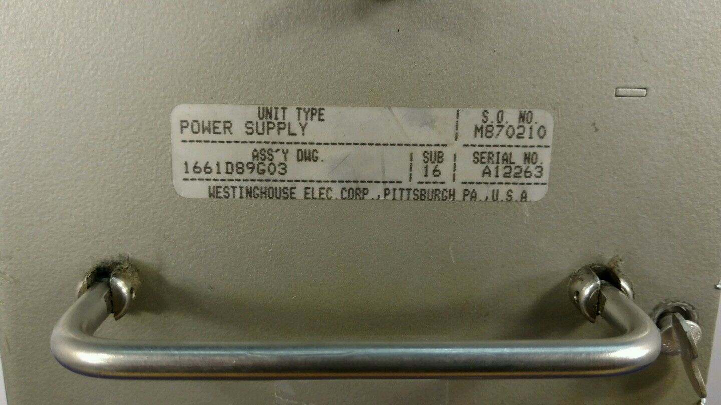 WESTINGHOUSE POWER SUPPLY ASSEMBLY 1661D89G03 AUC