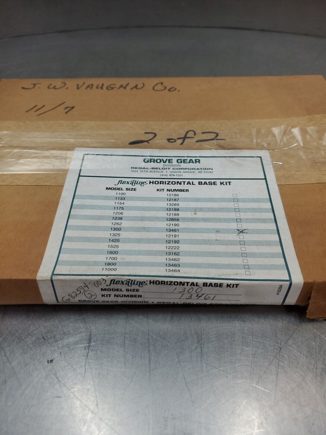 Grove Gear FLEXALINE #13461 (1300) Horizontal Base Kit. 4E-27