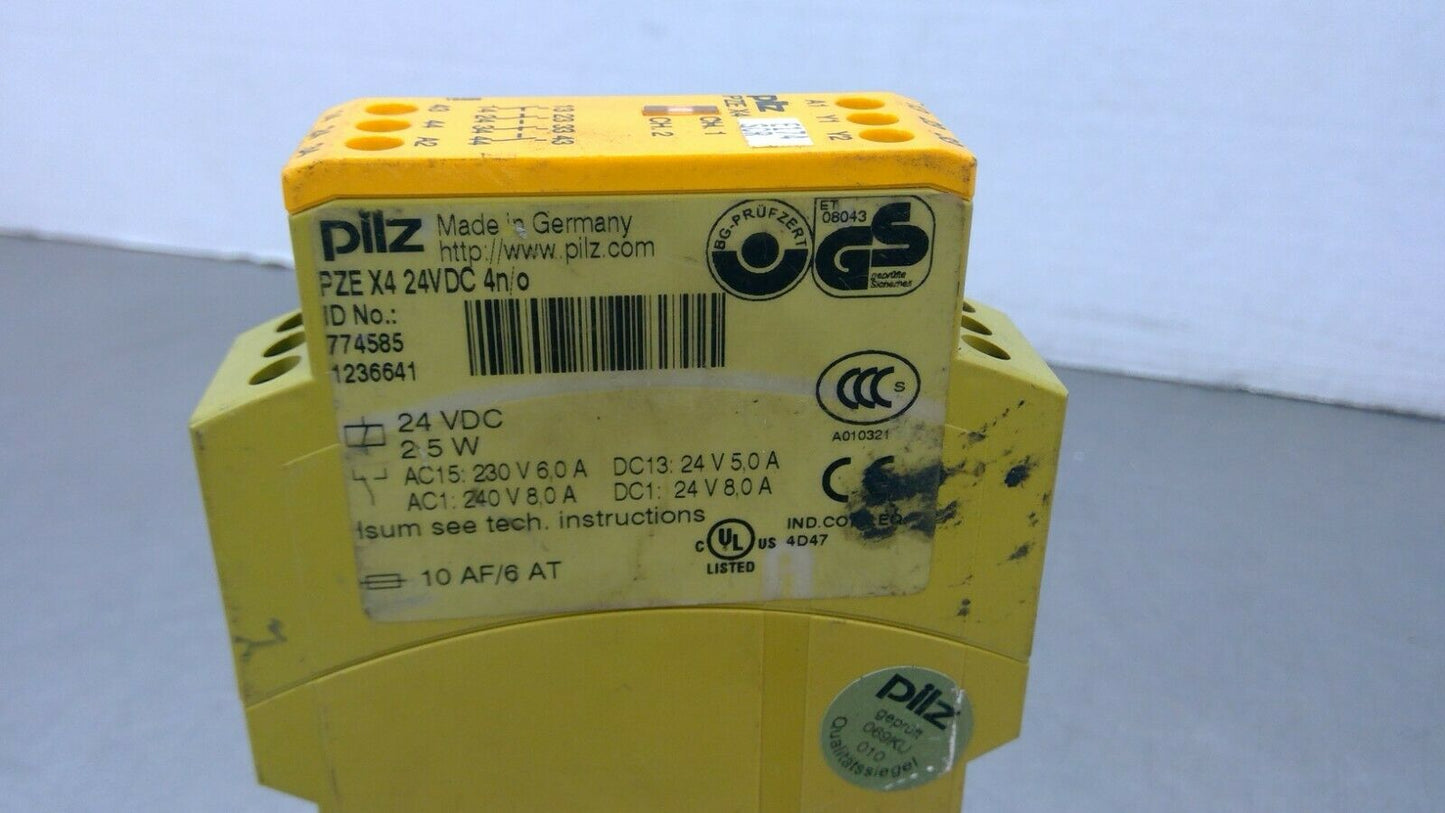 PILZ PZE X4 24VDC 4N0 CONTACT EXPANDER MODULE 3D-21
