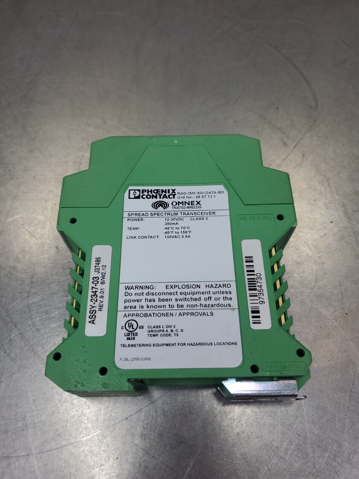 Phoenix Contact RAD-ISM-900-DATA-BD Spread Spectrum Trans 12-30VDC. 3E-25