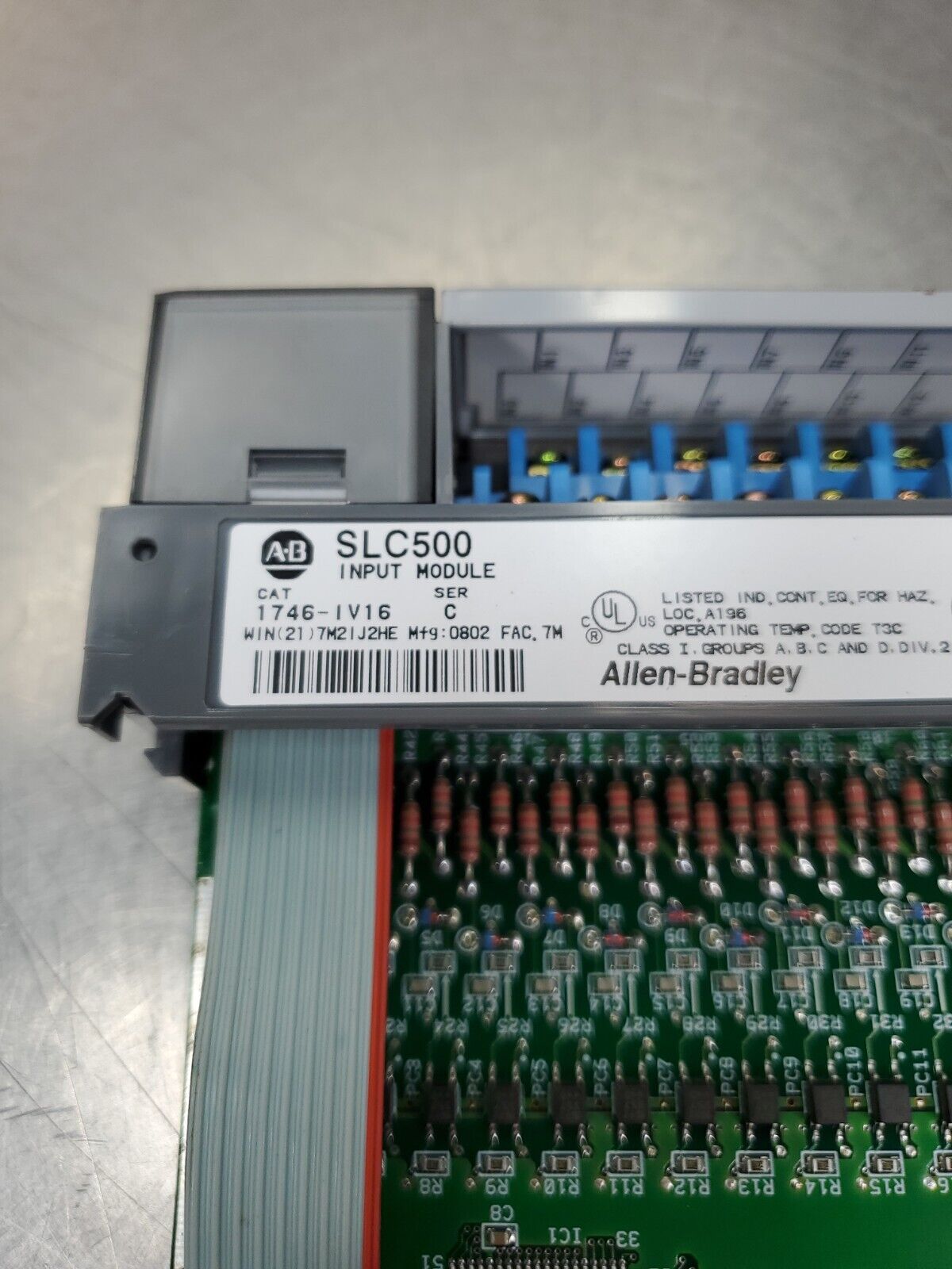 Allen-Bradley SLC500 1746-IV16 Ser. C Input Module w/Connector Terminal. 3D-14