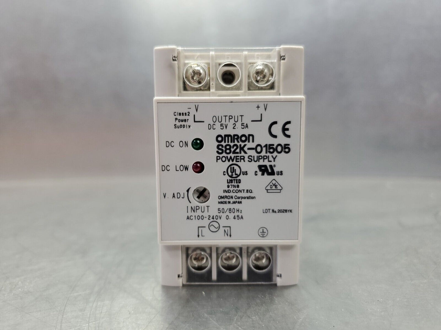 OMRON S82K-01505 POWER SUPPLY 100-240VAC 5VDC 2.5A. 4E-21