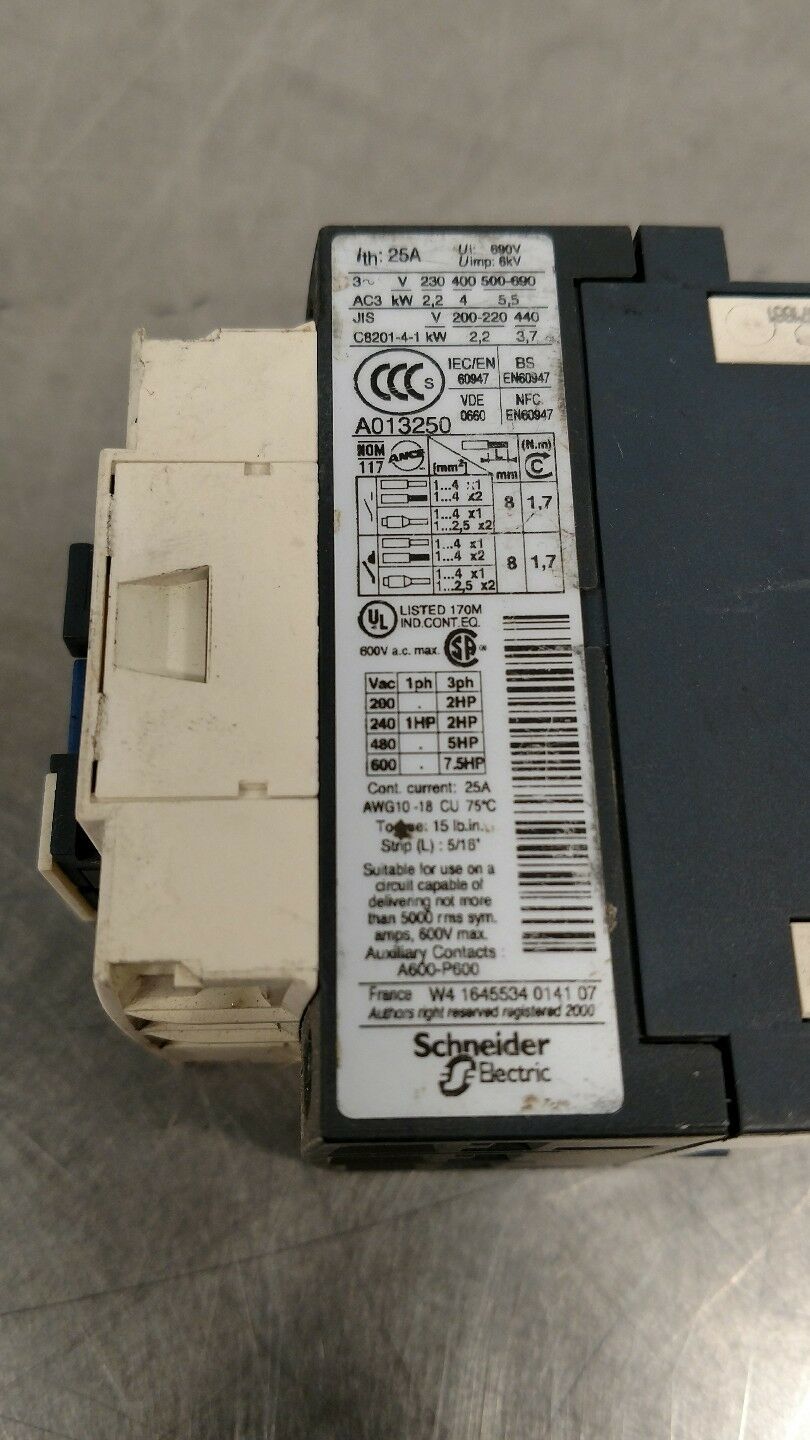 TELEMECANIQUE LC1 D09 Contactor 4E-12