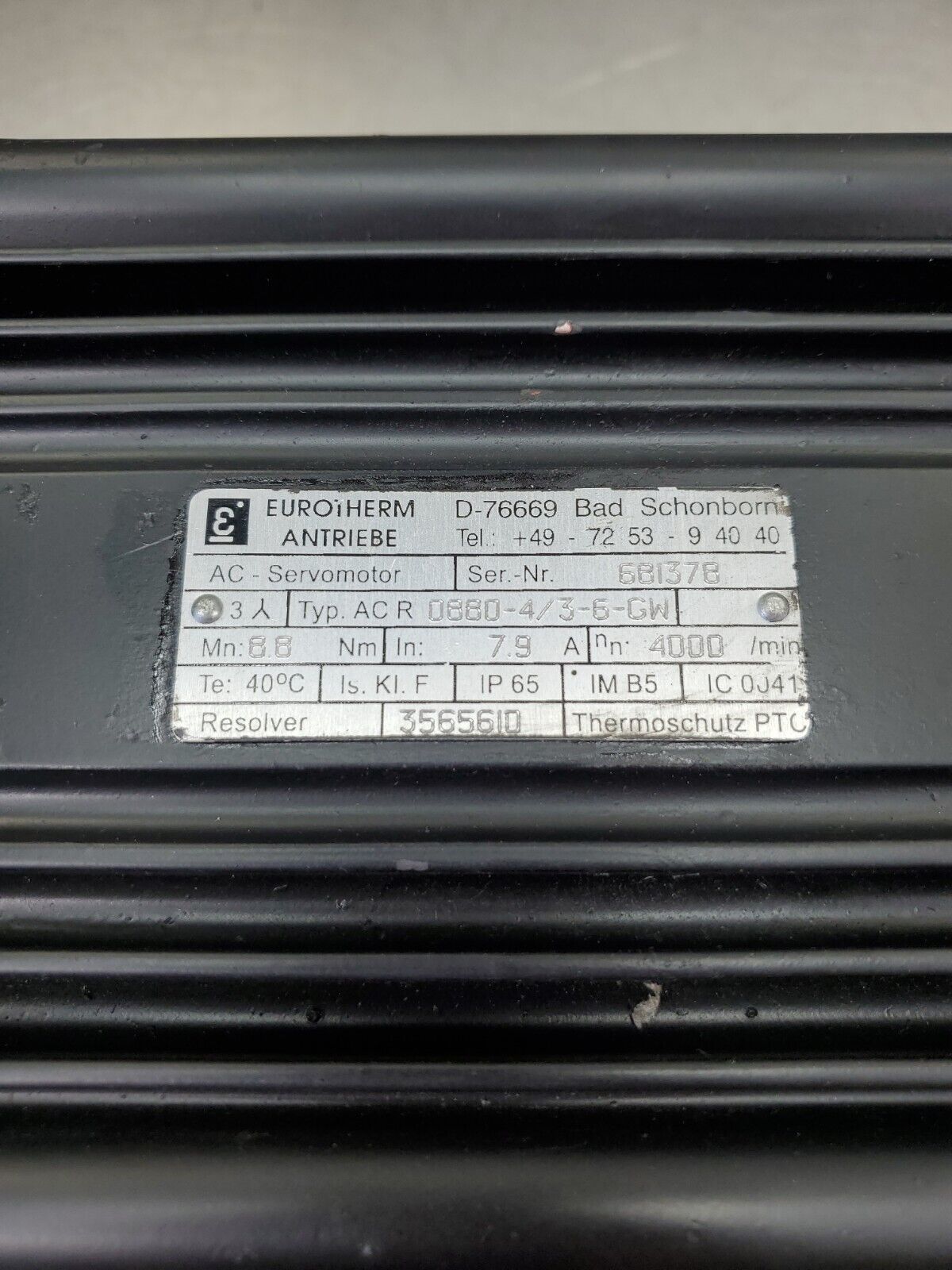 Eurotherm ACR 0880-4/3-6-GW AC Servomotor, 4000rpm. 1-E5