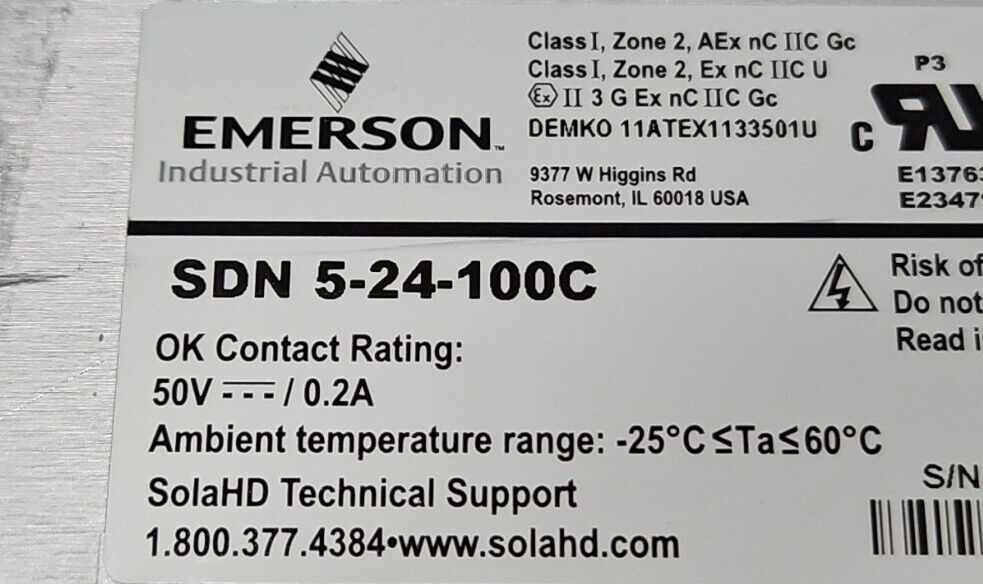 Sola SDN 5-24-100C Power Supply 4E-17