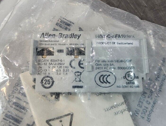Allen-Bradley 140M-C-AFA10 Auxiliary Contact Block, Front Mounted. Loc4E-25