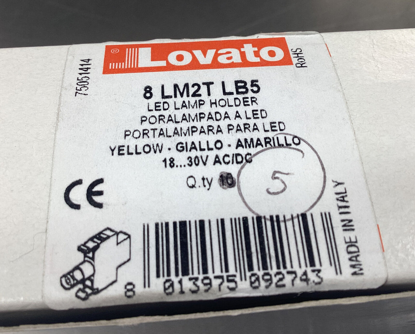 Lovato 8 LM2T LB5 LED Lamp Holder (Box Of 5) 4E-19