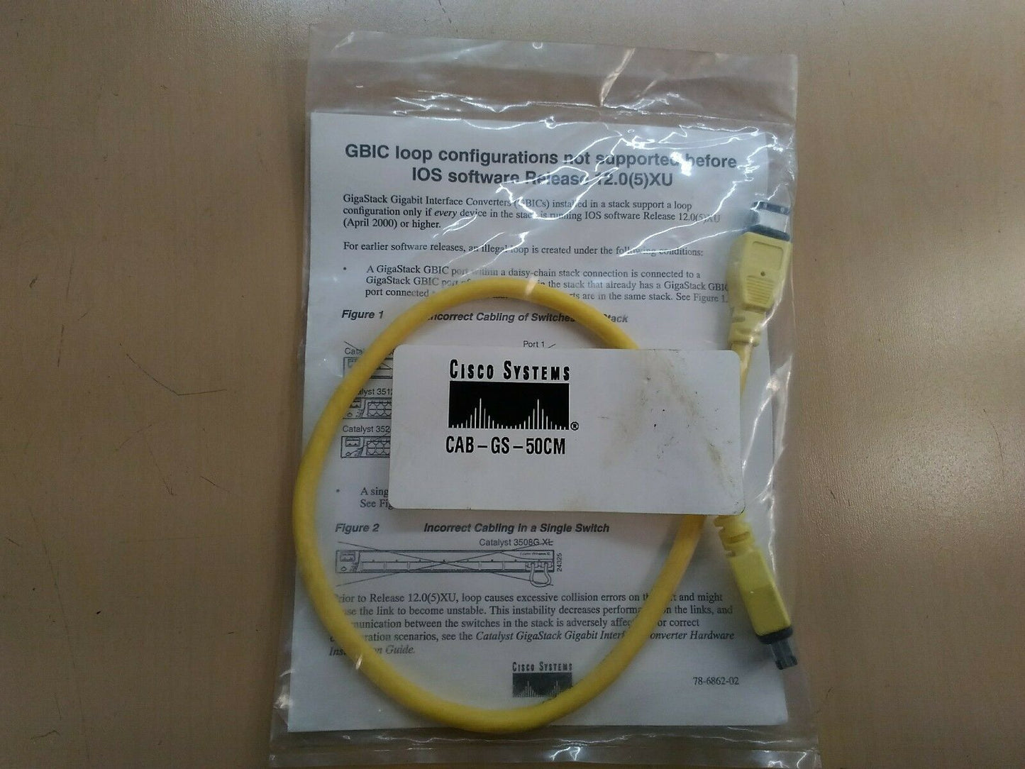 Cisco System CAB-GS-50CM REV C0 GBIC Stacking Loop Cable 5D