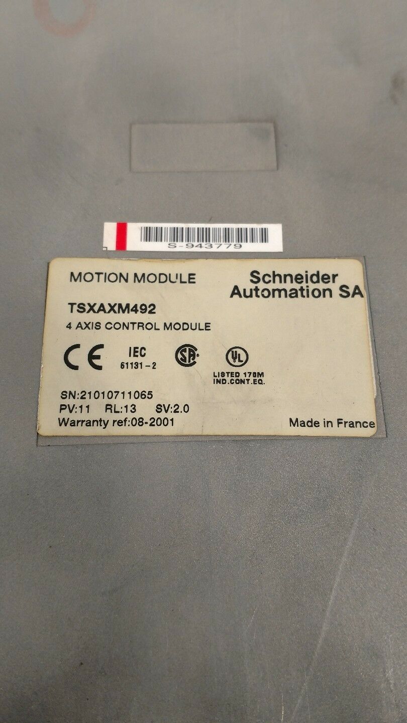 SCHNEIDER Automation TSXAXM492 4AXIS CONTROL MODULE BIN#2
