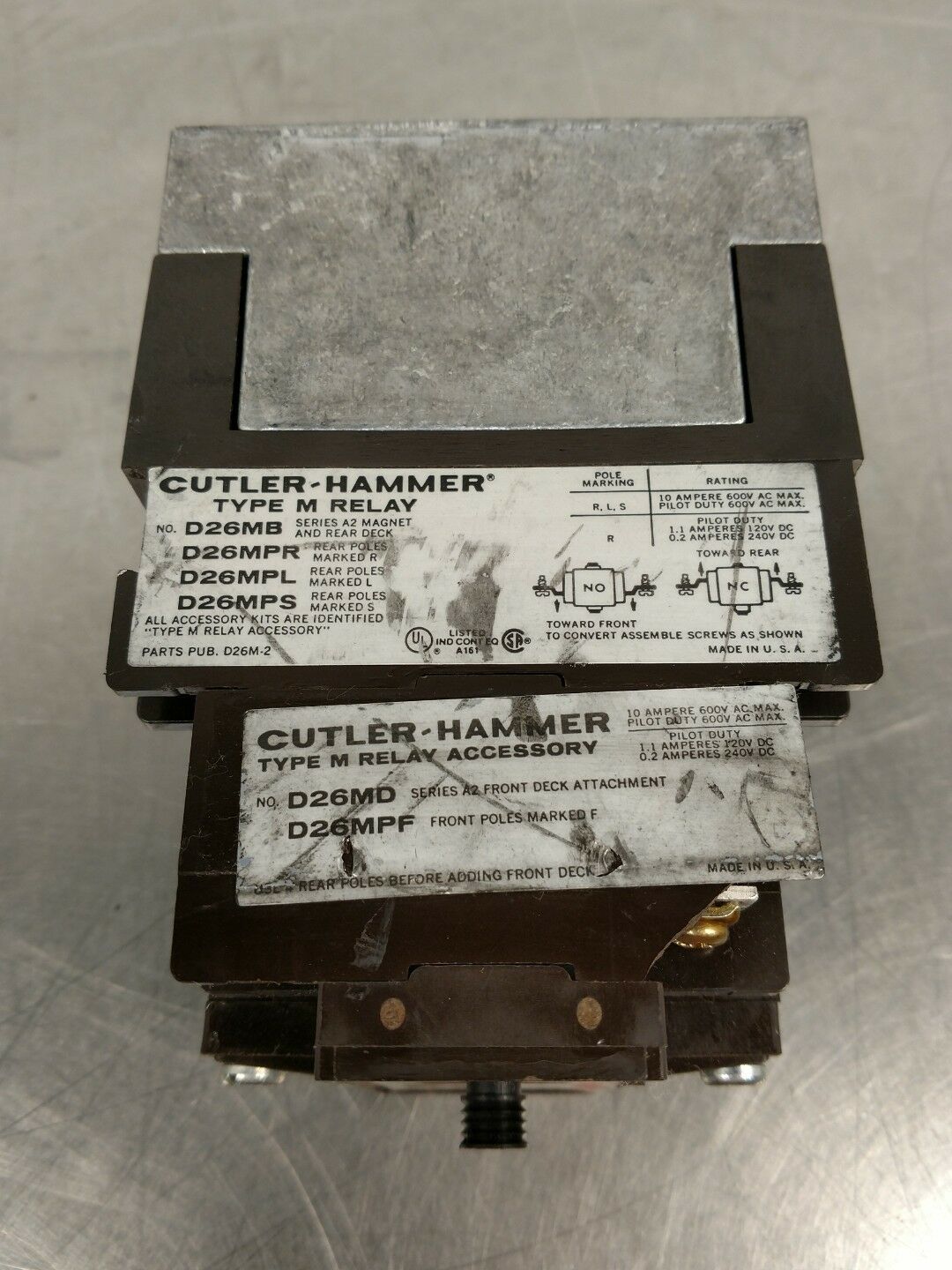 CUTLER-HAMMER TYPE M RELAY D26MB 4E