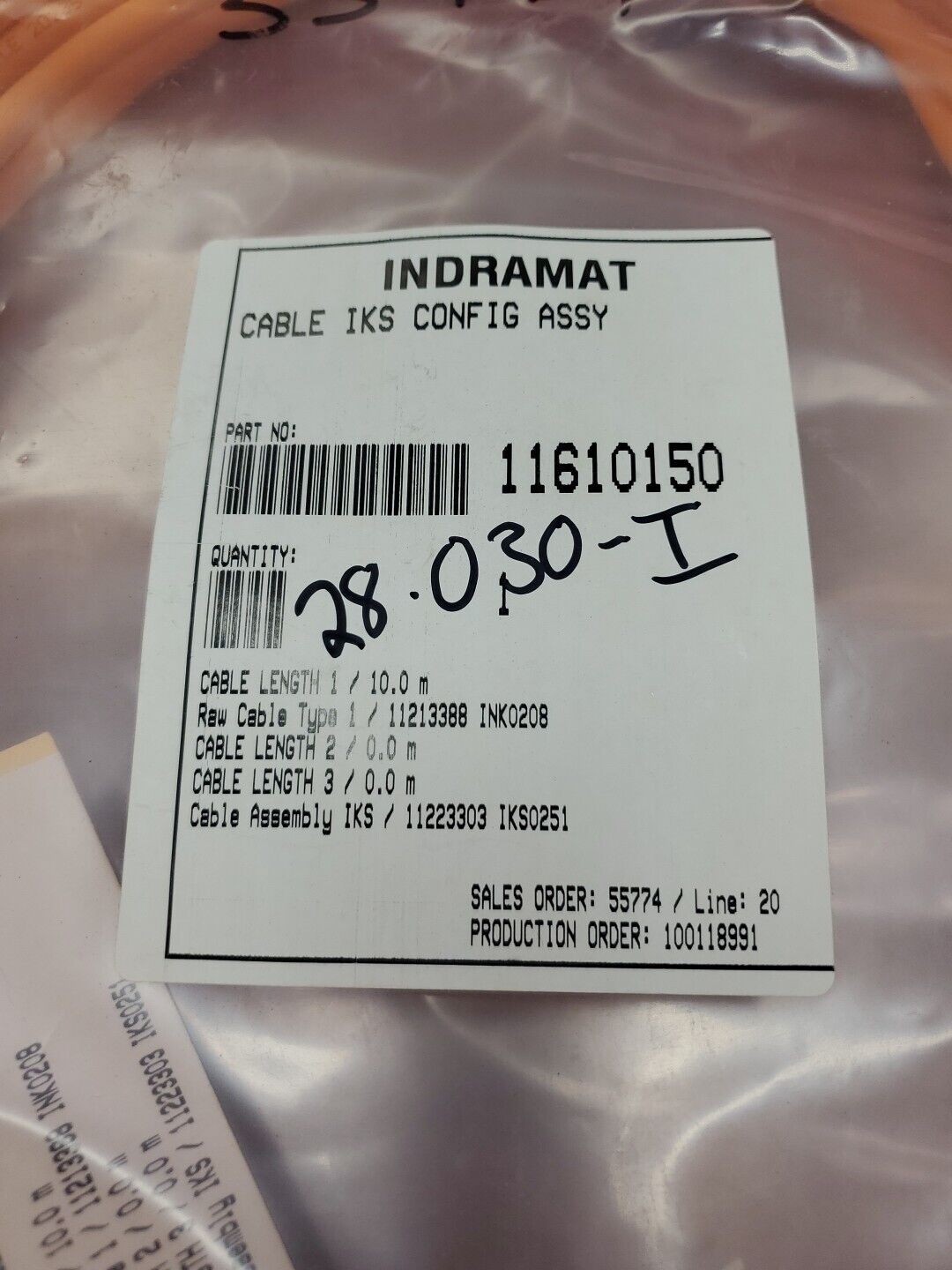 Indramat 11610150 Cable IKS Config Assembly - 2M. 5E-23