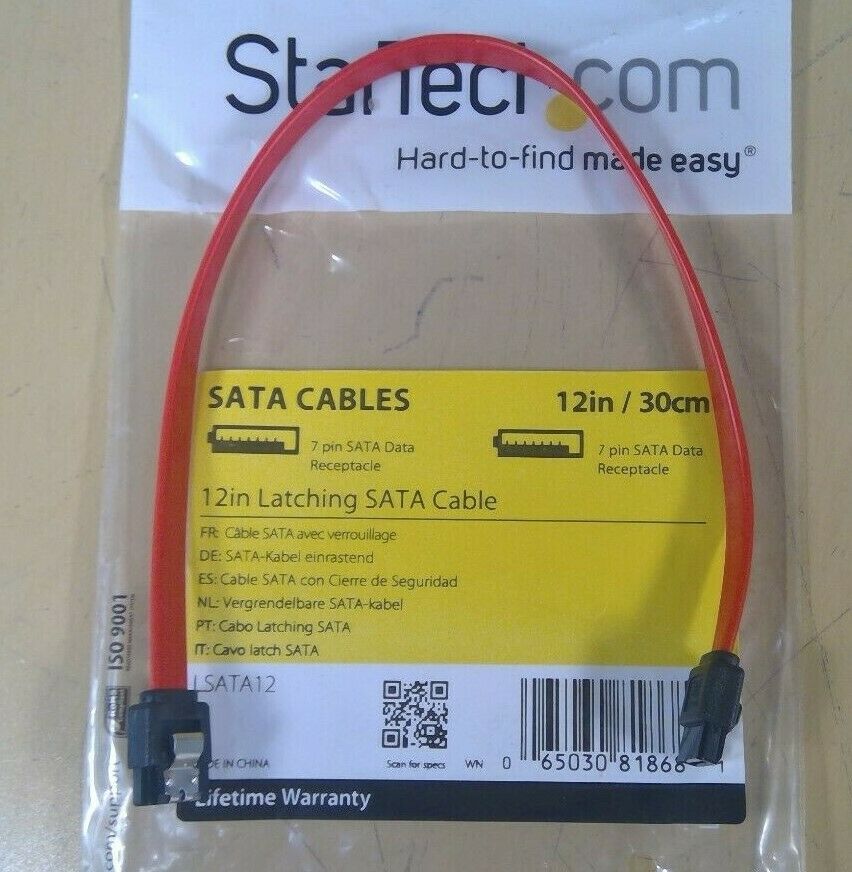 StarTech LSATA12 - 12in Latching SATA Cable 5D