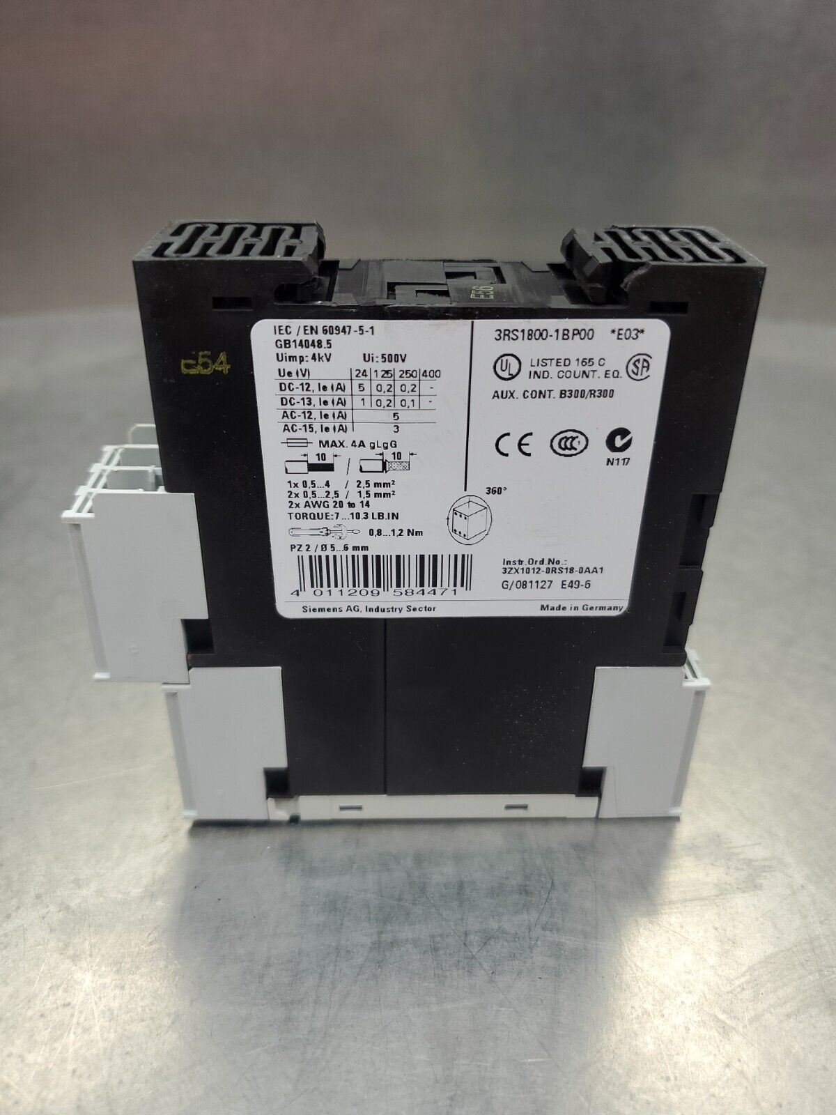 Siemens SIRIUS 3RS1800-1BP00 Coupler Relay. 3D-32