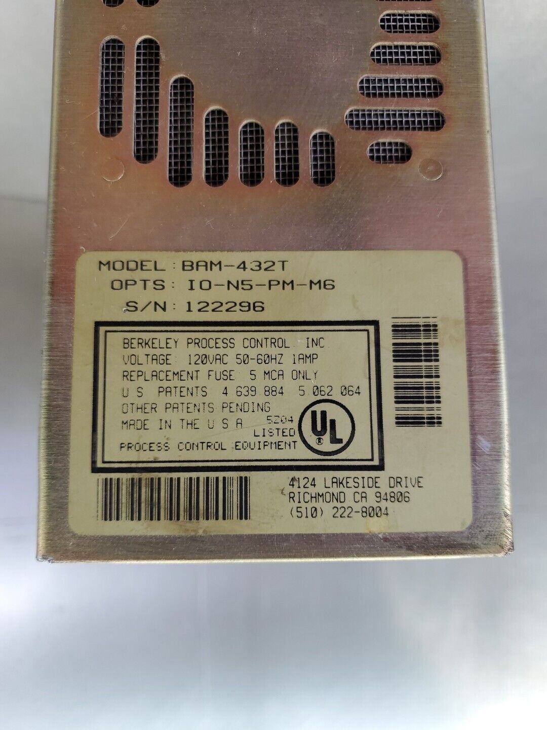 BERKELEY PROCESS CONTROLS BAM-432T TURBO 4-AXIS MACHINE CONTROLLER. 1-E11